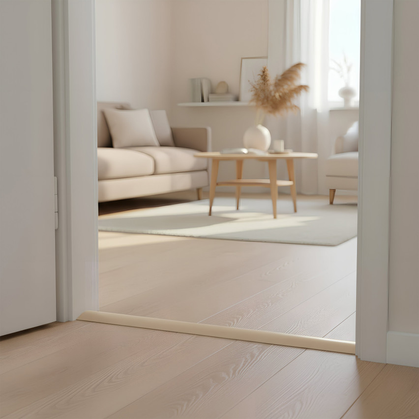 Profil rampă flexibil din PVC pentru plăci, covoare, bej