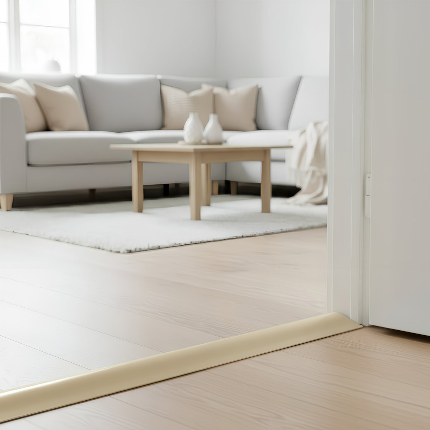 Profil rampă flexibil din PVC pentru plăci, covoare, bej