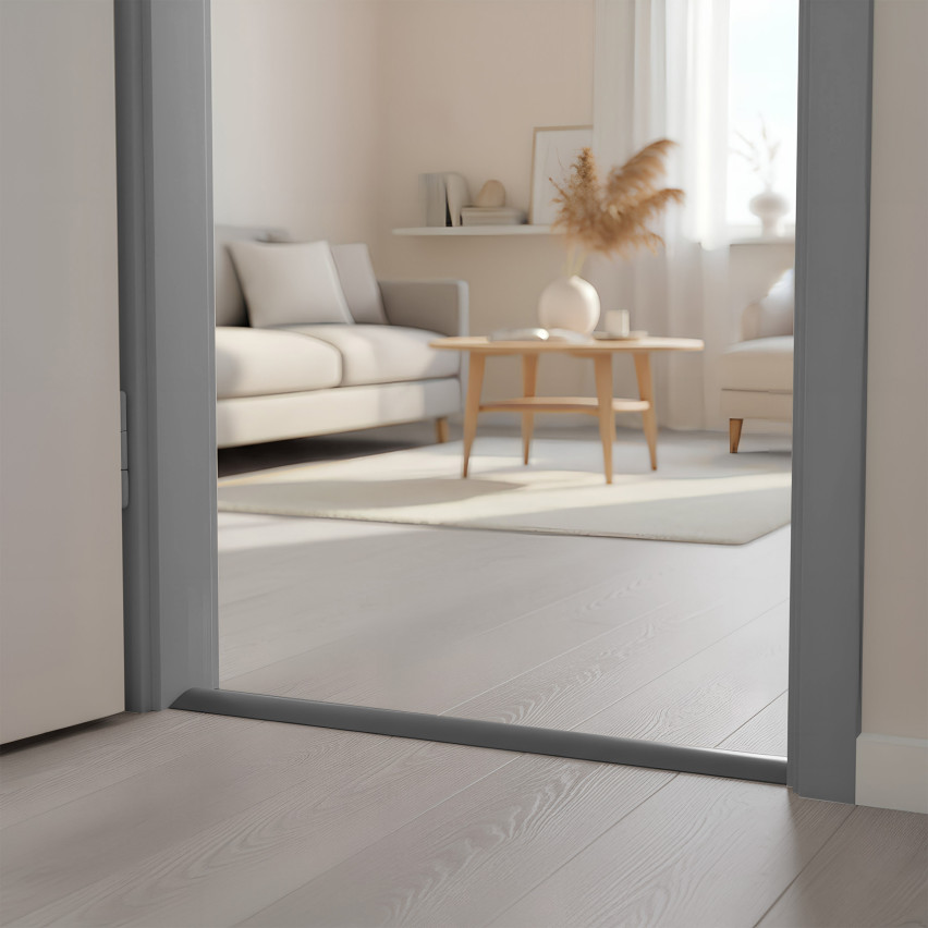 Profil rampă flexibil din PVC pentru plăci, covoare, gri închis