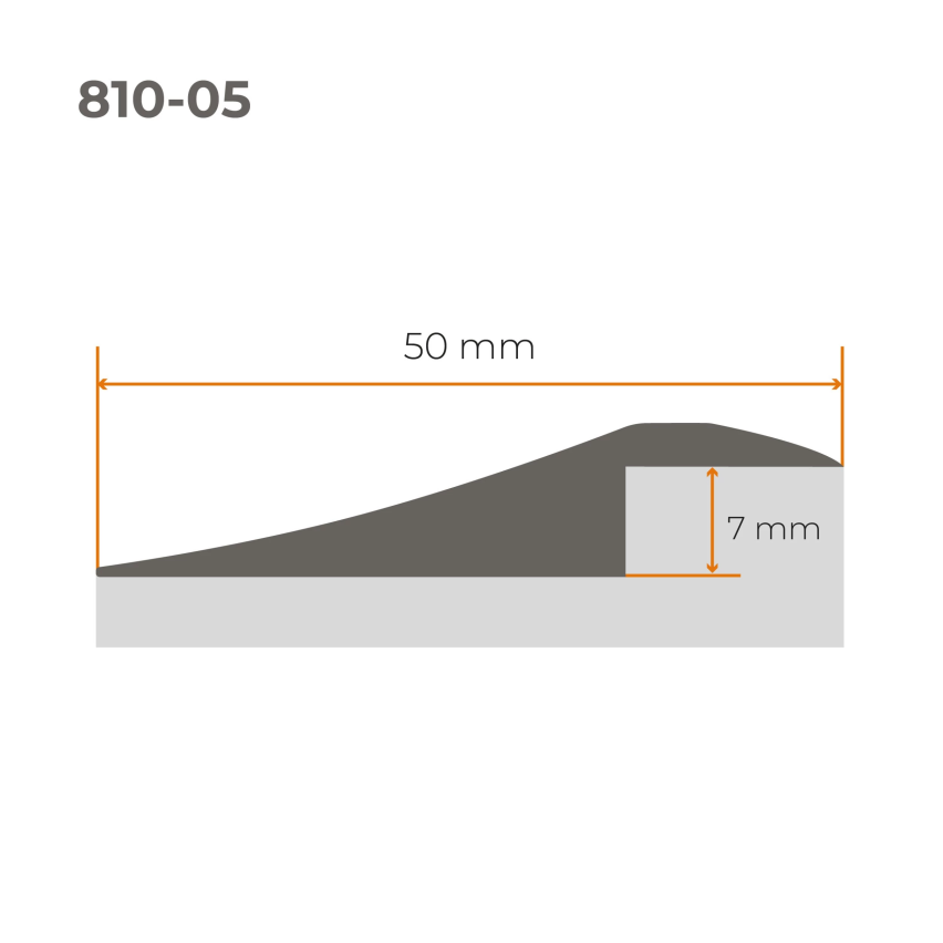Profil rampă flexibil din PVC pentru plăci, covoare, bej