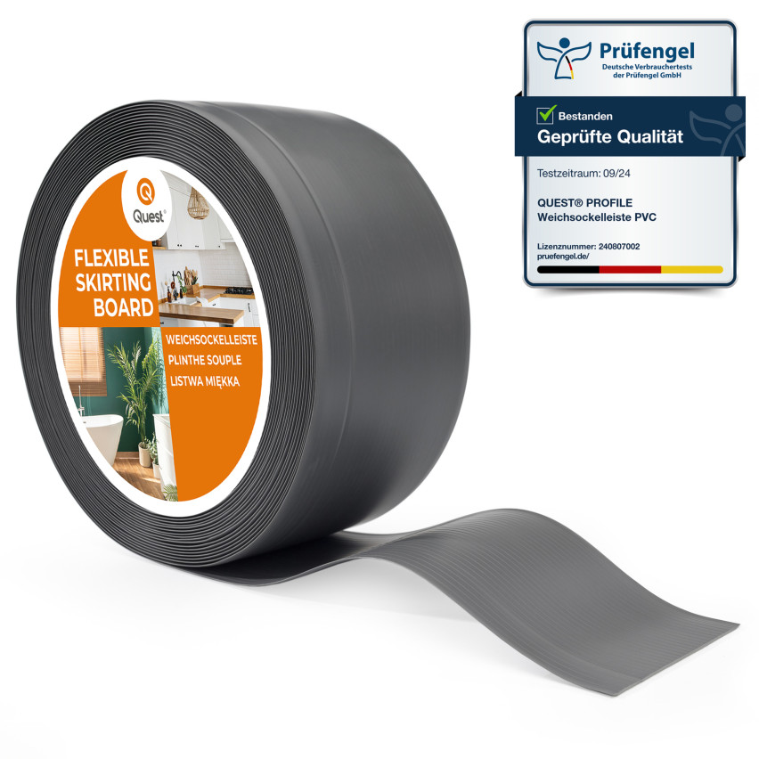 Plinta moale, Plinta flexibilă, Plinta de colț, PVC 100x25mm, gri închis