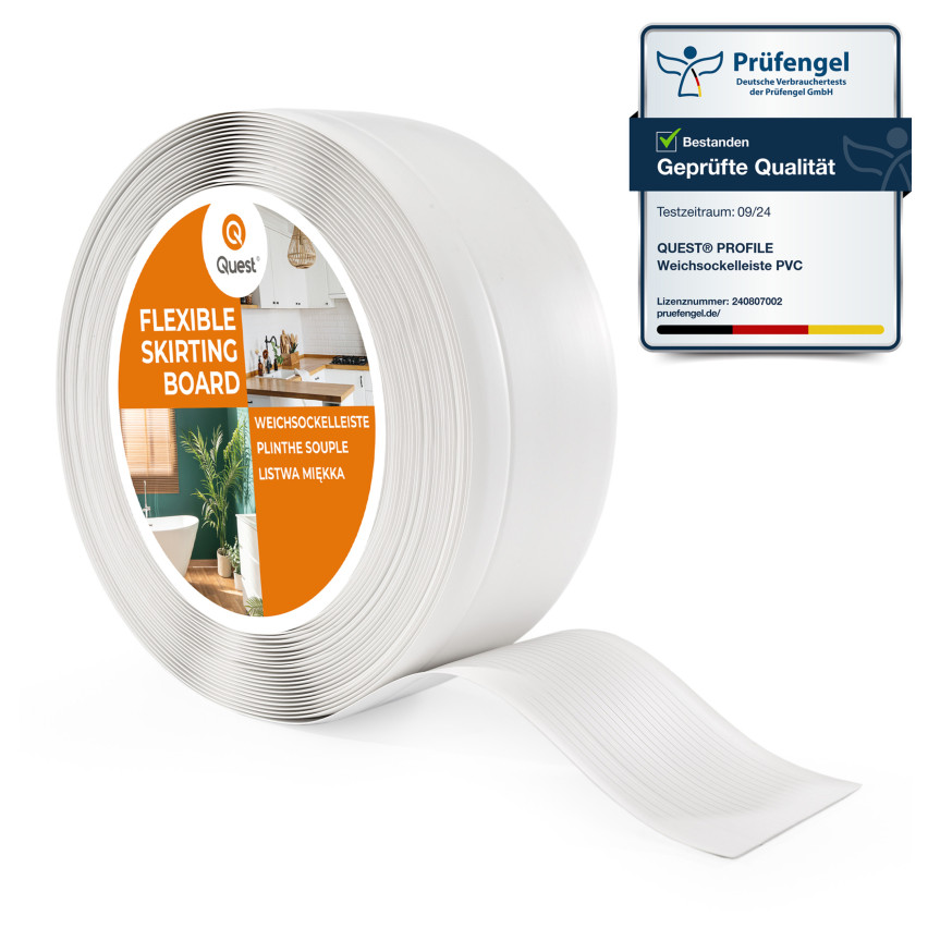 Plinta moale, Plinta flexibilă, Plinta de colț, PVC 70x20mm, alb