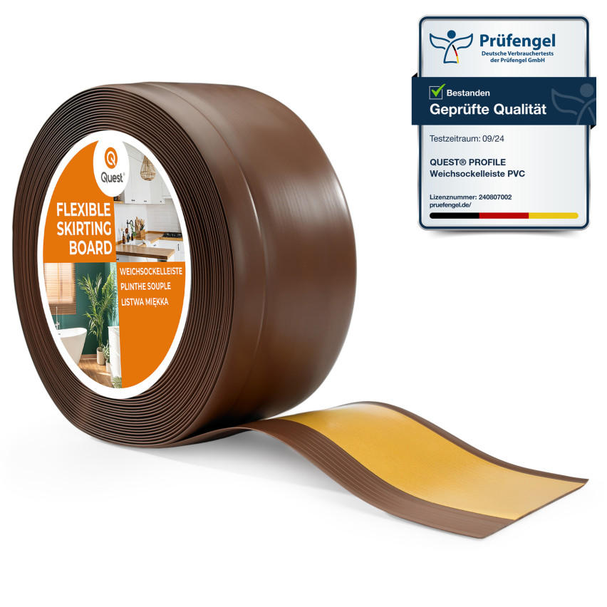 Plinta moale autoadezivă, plintă flexibilă pentru podea, plintă de colț, PVC, 100x25mm, maro