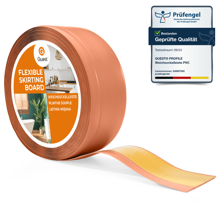 Plinta moale Autoadezivă, Plinta flexibilă, Plinta de colț, PVC, 70x20mm, culoare caramida