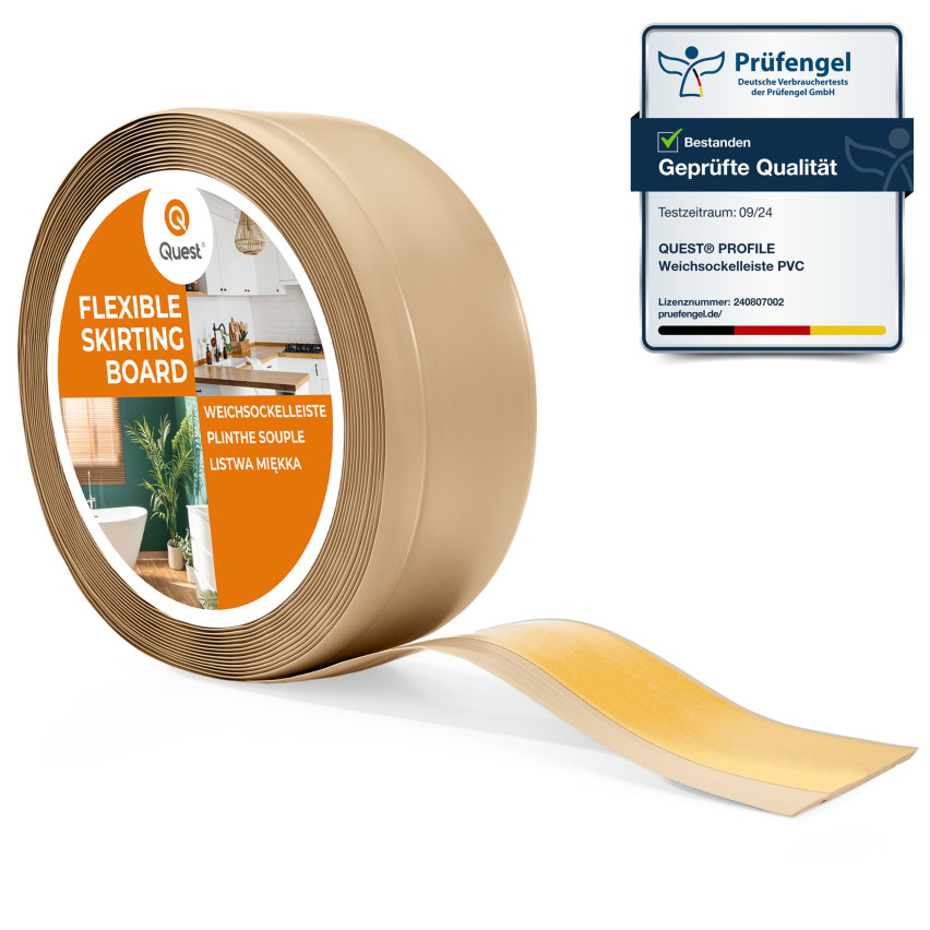 Plinta moale Autoadezivă, Plinta flexibilă, Plinta de colț, PVC, 70x20mm, nisip