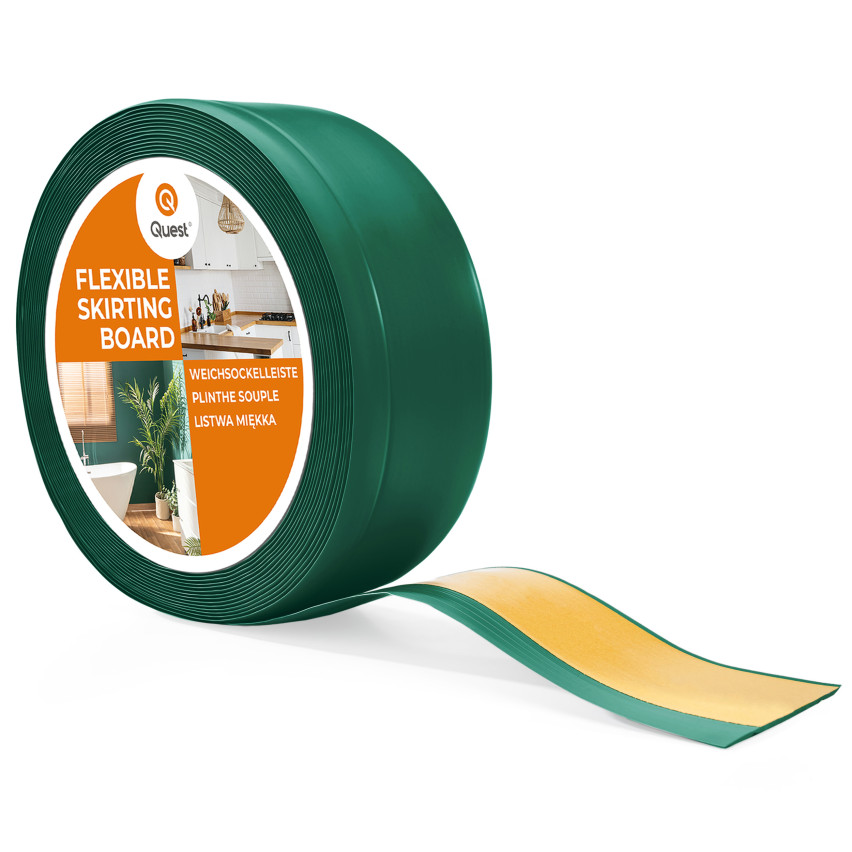 Plinta moale Autoadezivă, Plinta flexibilă, Plinta de colț, PVC, 70x20mm, verde