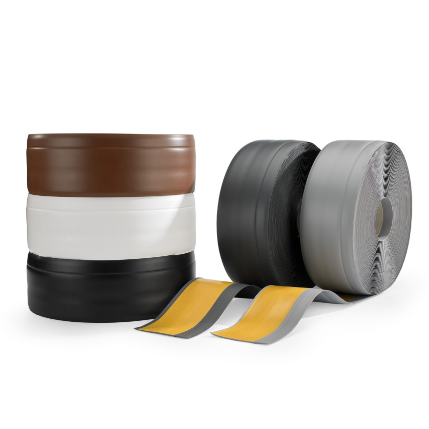 Plinta moale Autoadezivă, Plinta flexibilă, Plinta de colț, PVC, 70x20mm, nisip