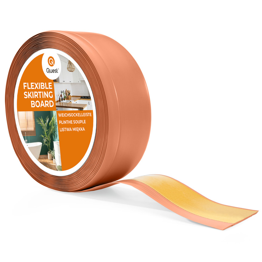 Plinta moale Autoadezivă, Plinta flexibilă, Plinta de colț, PVC, 70x20mm, culoare caramida