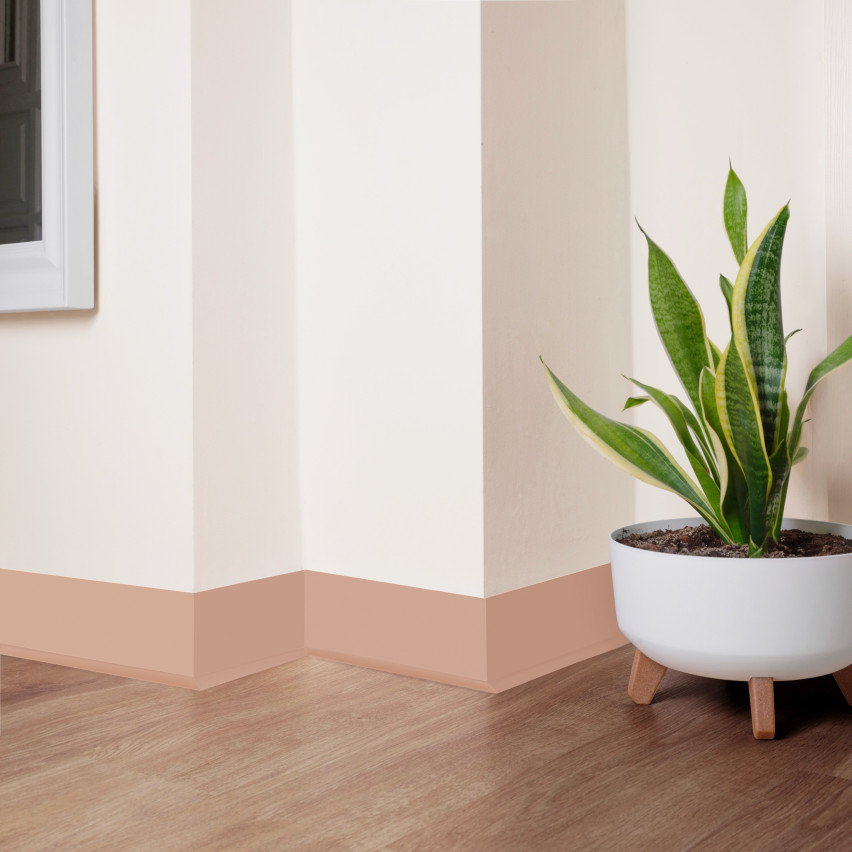 Plinta moale Autoadezivă, Plinta flexibilă, Plinta de colț, PVC, 70x20mm, maro deschis