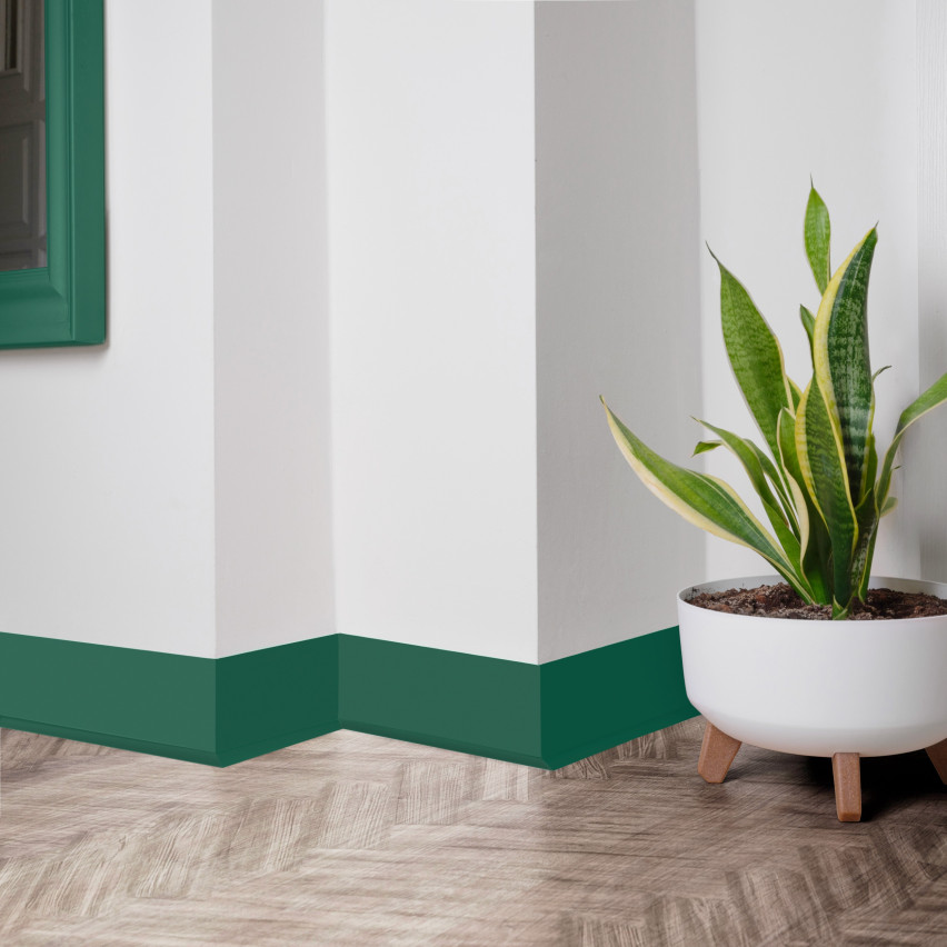 Plinta moale Autoadezivă, Plinta flexibilă, Plinta de colț, PVC, 70x20mm, verde