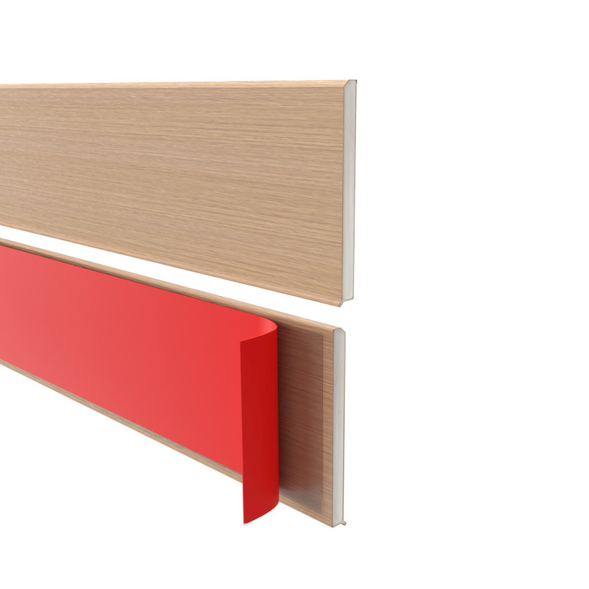 Plintă PVC autoadezivă, netedă, 100mm, 10m, stejar deschis