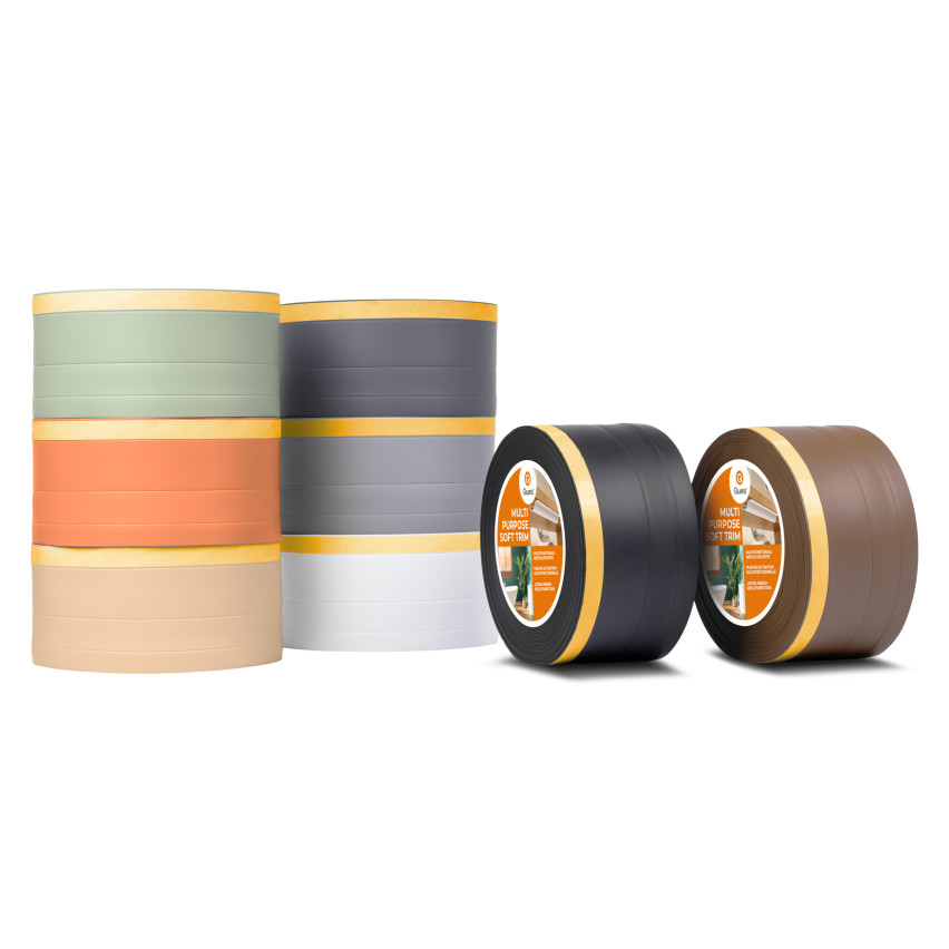 Baghetă Multifuncțională din PVC 4în1 – Panou de Finisare Autocolant, 120 mm, Negru