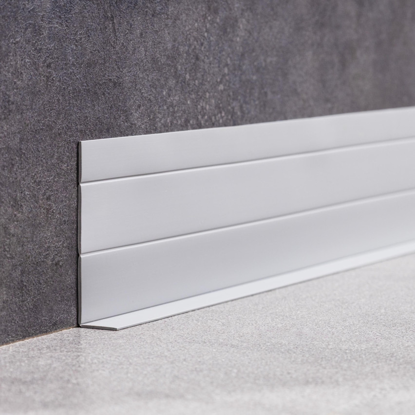 Baghetă Multifuncțională din PVC 4în1 – Panou de Finisare Autocolant, Gri