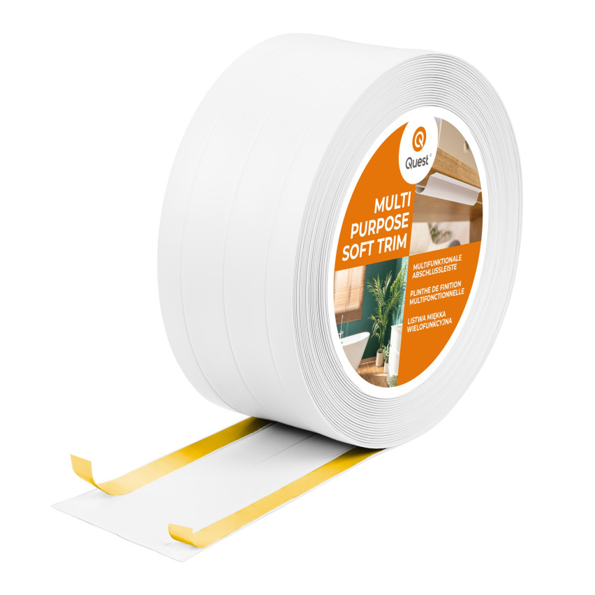 Baghetă Multifuncțională din PVC 4în1 – Panou de Finisare Autocolant, Alb