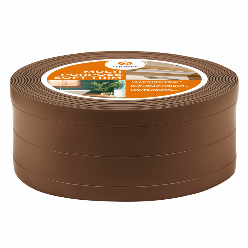 Baghetă Multifuncțională din PVC 4în1 – Panou de Finisare Autocolant, Maro