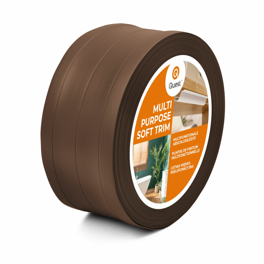 Baghetă Multifuncțională din PVC 4în1 – Panou de Finisare Autocolant, Maro