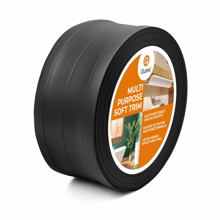 Baghetă Multifuncțională din PVC 4în1 – Panou de Finisare Autocolant, Negru