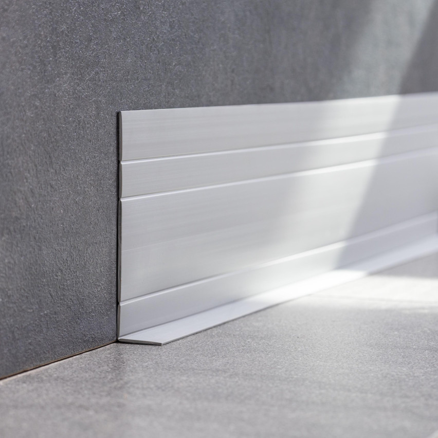 Baghetă Multifuncțională din PVC 2în1 – Panou de Finisaj Autocolant, 110Mm, Gri Închis