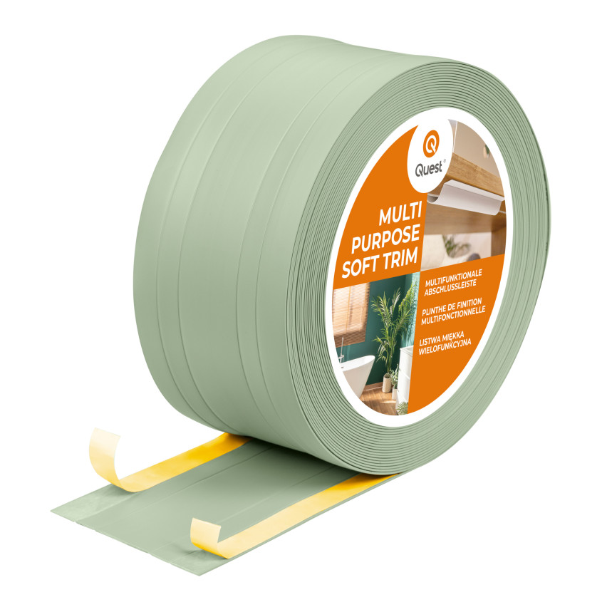 Baghetă Multifuncțională din PVC 2în1 – Panou de Finisaj Autocolant, 110Mm, Verde Deschis