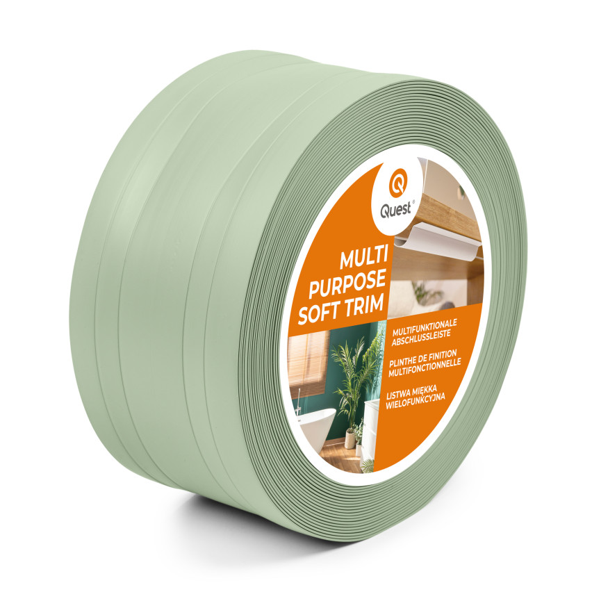 Baghetă Multifuncțională din PVC 2în1 – Panou de Finisaj Autocolant, 110Mm, Verde Deschis