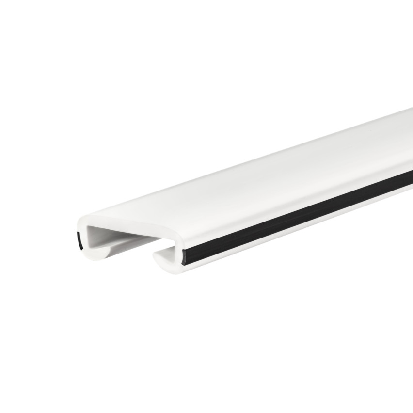Bandă PVC pentru balustradă LUX, profil balustradă, balustradă 40x8mm alb/negru