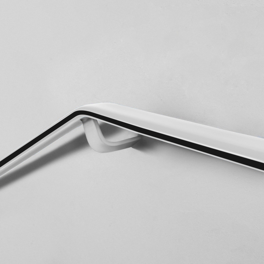 Bandă PVC pentru balustradă LUX, profil balustradă, balustradă 40x8mm alb/negru