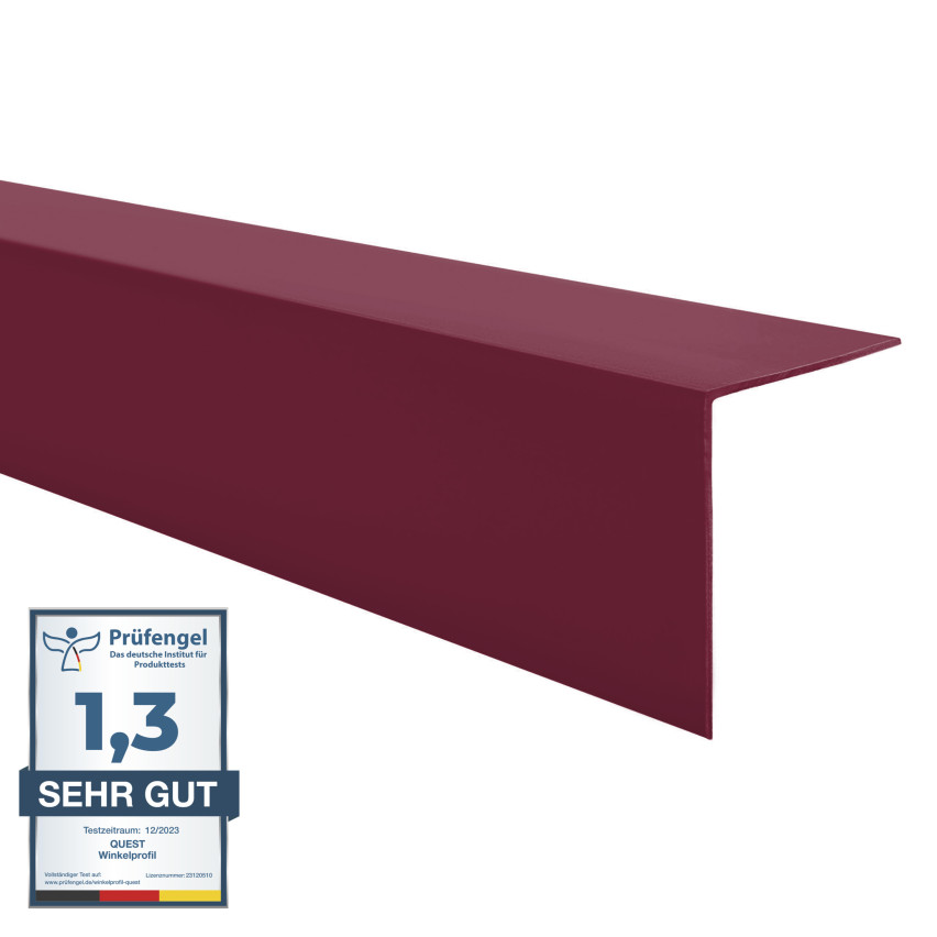 PVC Profil unghiular dur, plastic, protecție margini, roșu burgundy