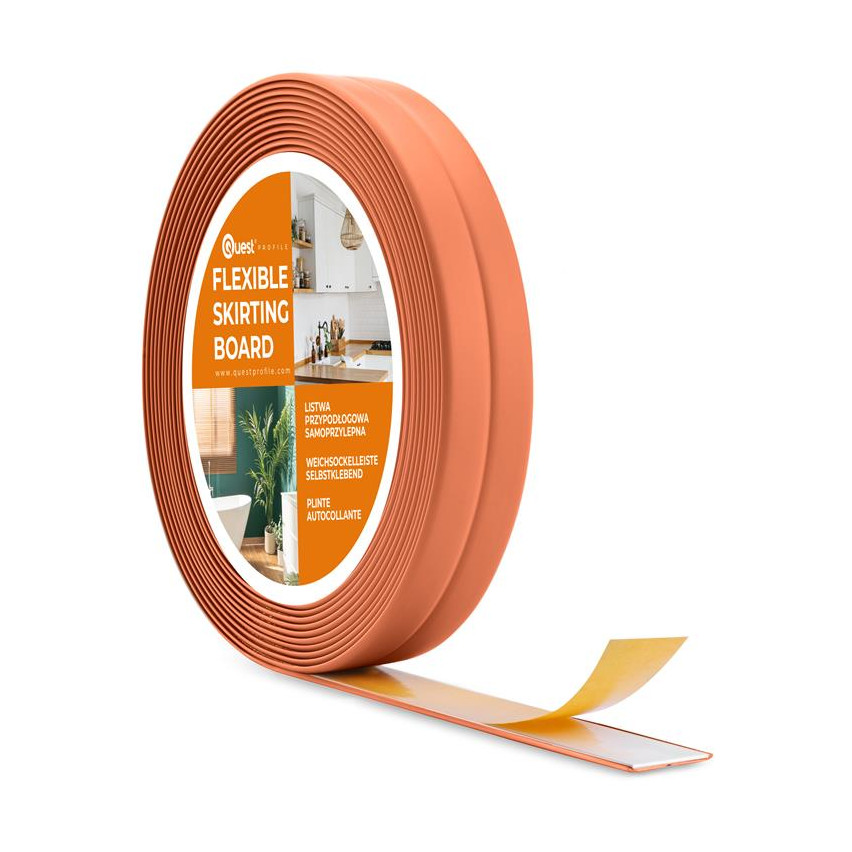 Bandă PVC autoadezivă de montare și finisare pe bandă de spumă 10/10 5m - culoare cărămiziu