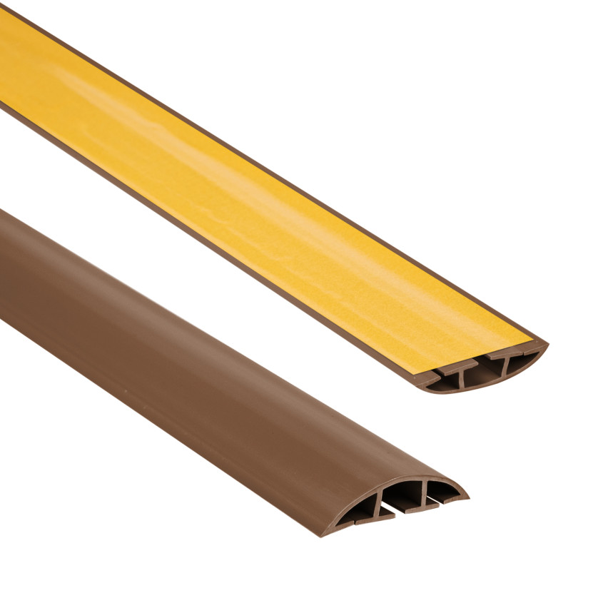 Goletă autoadezivă pentru cabluri din PVC - 200 cm, semicirculară, maro