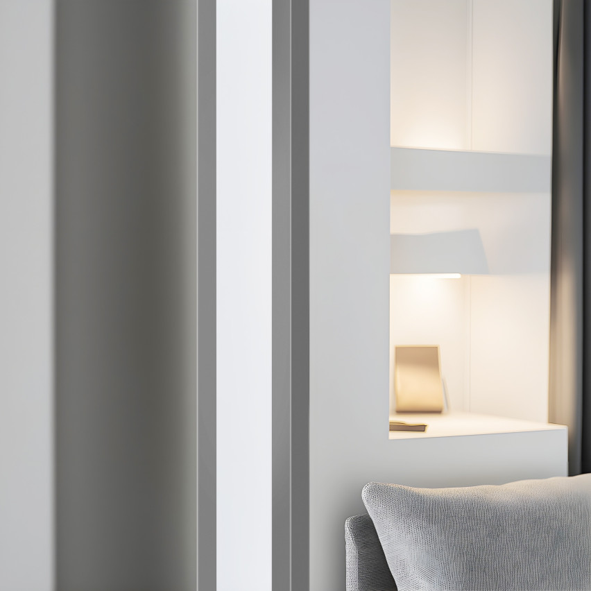 Profil unghiular din PVC, protecție autoadezivă pentru margini, protecție pentru colțuri, bej