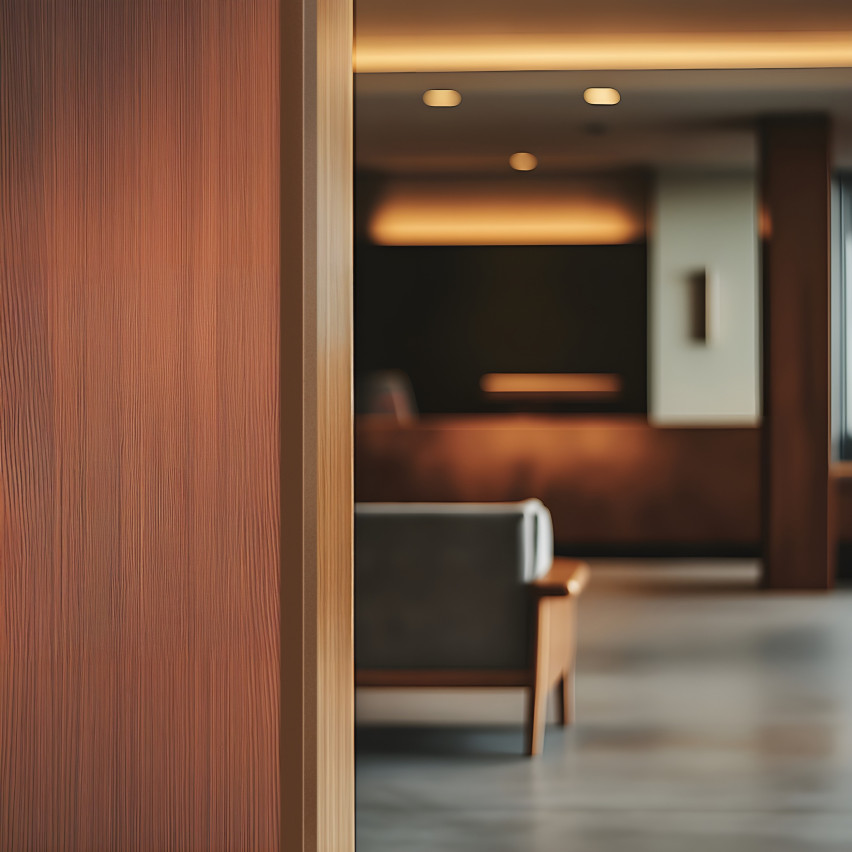 PVC unghi profil inegal, autoadeziv protecție margine, protecție colț, maro