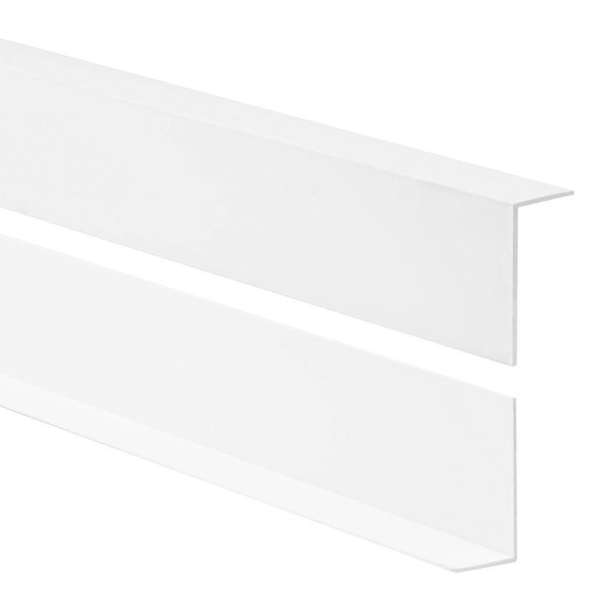 PVC Profil unghiular dur, plastic, protecție pentru margini, alb