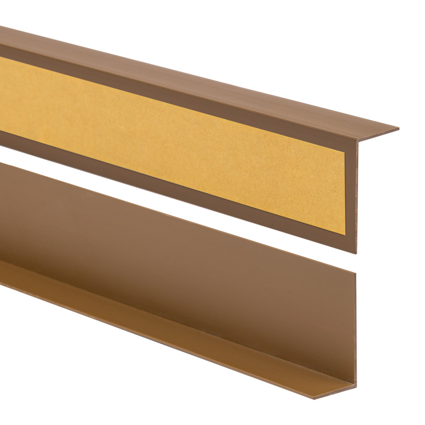  Profil de colț PVC, inegal, lipit pe exterior, protecție colț, bronz