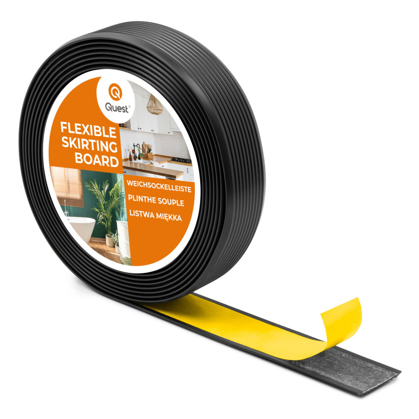 Profil PVC antiderapant autoadeziv, striat, LAP3, 35mm, 5m, negru