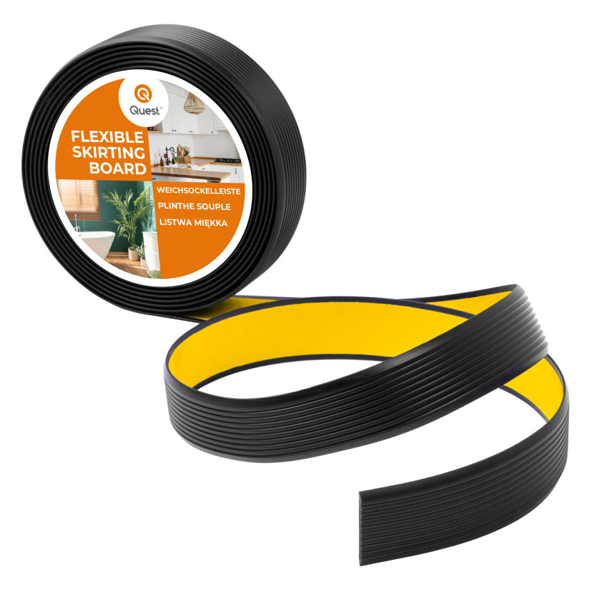 Profil PVC antiderapant autoadeziv, striat, LAP3, 35mm, 5m, negru
