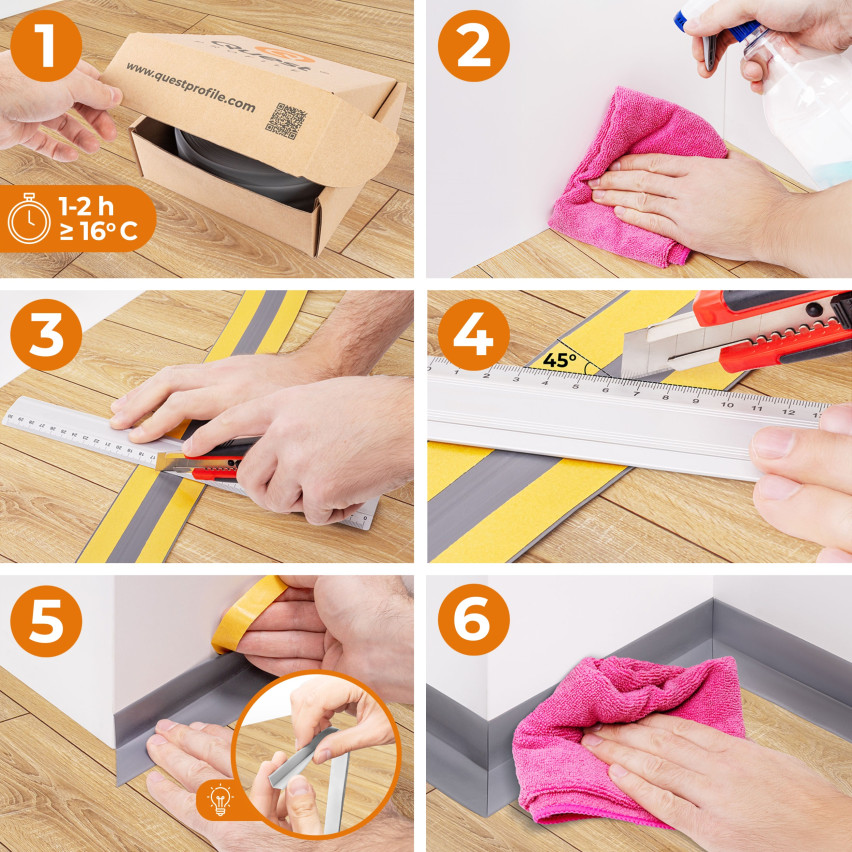 Plinta moale autoadezivă, garnitură de perete pentru bucătărie și baie, bandă de etanșare din PVC, plintă unghiulară flexibilă, opečni