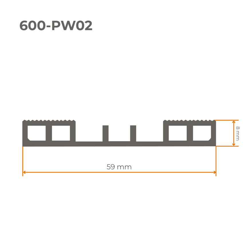 Sigiliu de policarbonat inferior, negru, 1m