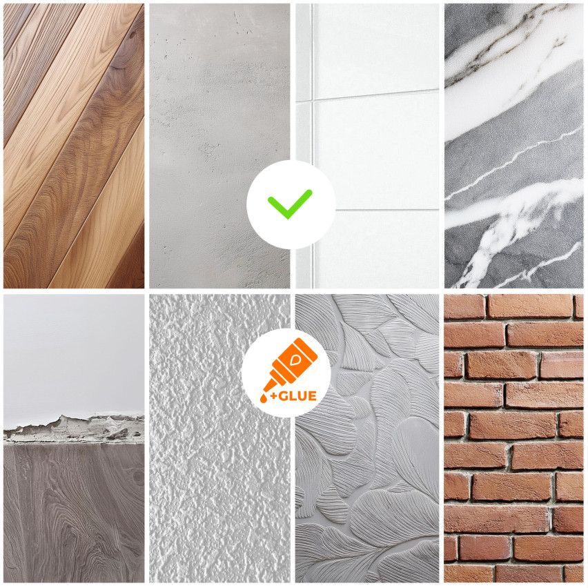 Baghetă Multifuncțională din PVC 4în1 – Panou de Finisare Autocolant, 120 mm, Gri Închis