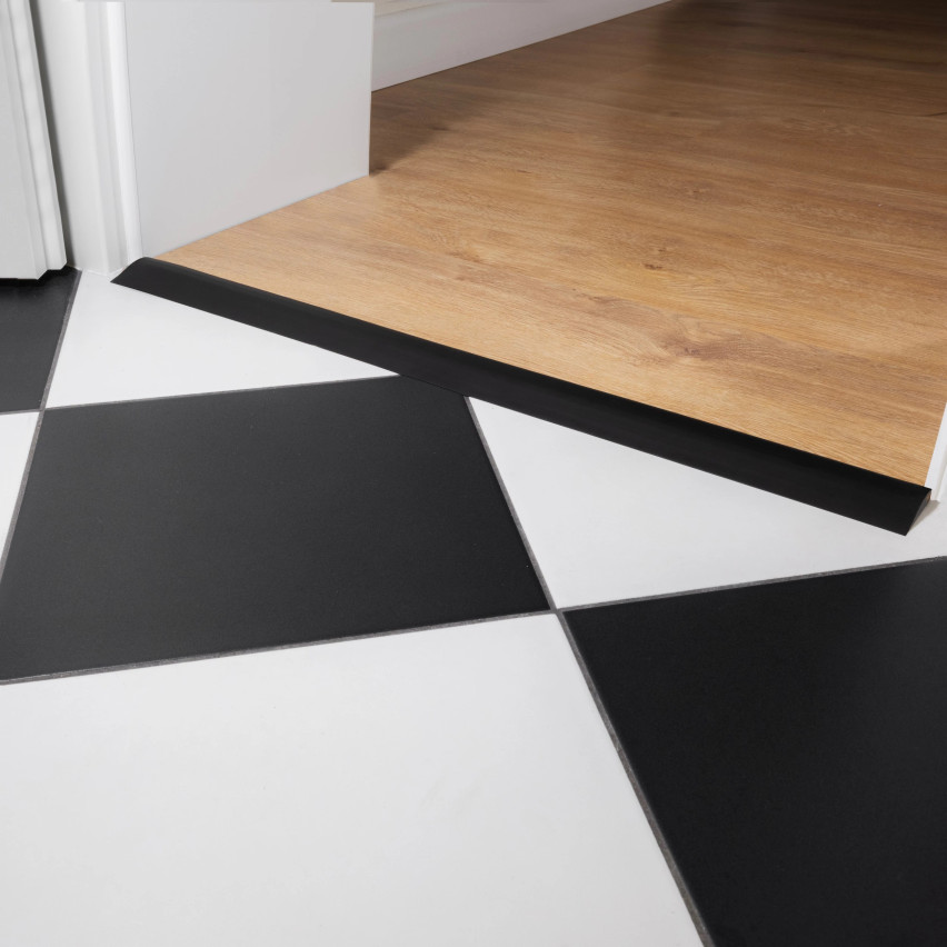 Profil rampă flexibil din PVC pentru plăci, covoare, bej