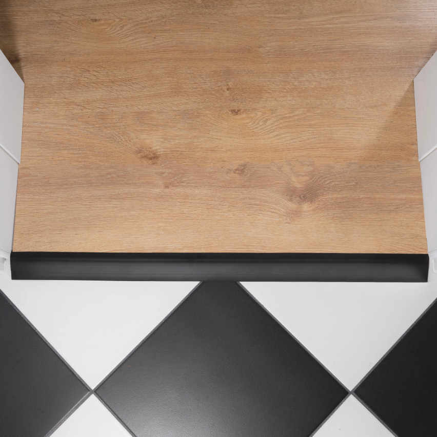 Profil rampă flexibil din PVC pentru plăci, covoare, bej