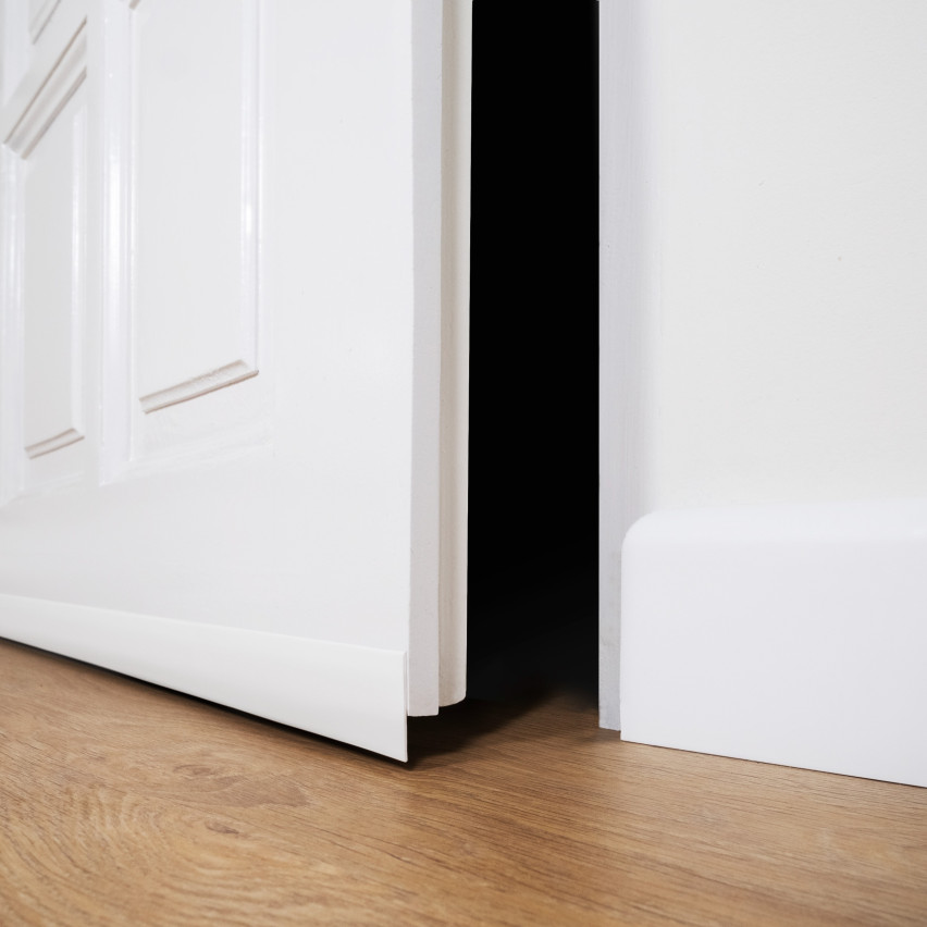 Bandă de acoperire adezivă din PVC, ornament de plastic plat pentru ferestre, profil de capăt alb 5m