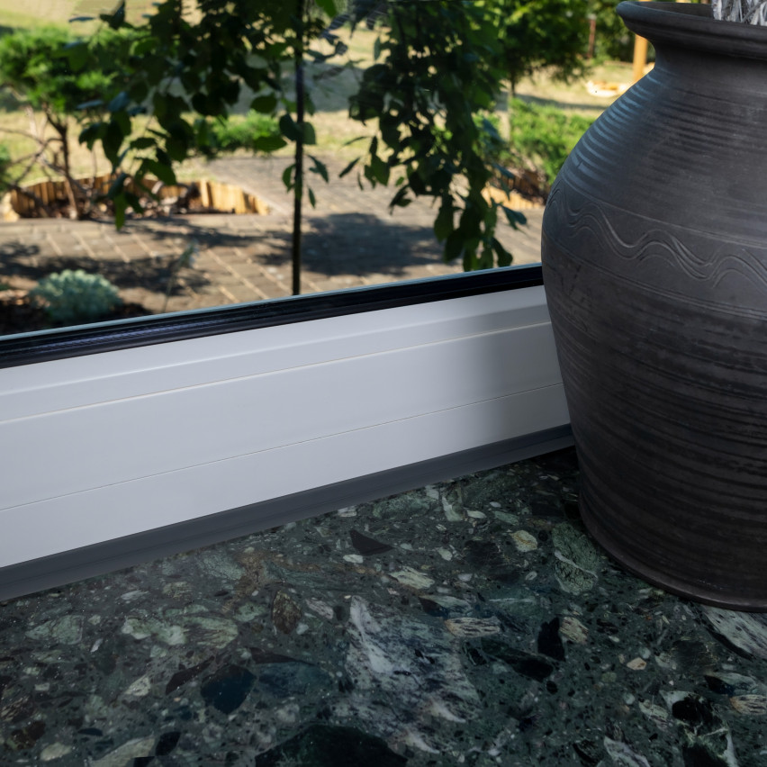 Plinta moale autoadezivă, garnitură de perete pentru bucătărie și baie, bandă de etanșare din PVC, plintă unghiulară flexibilă, sand