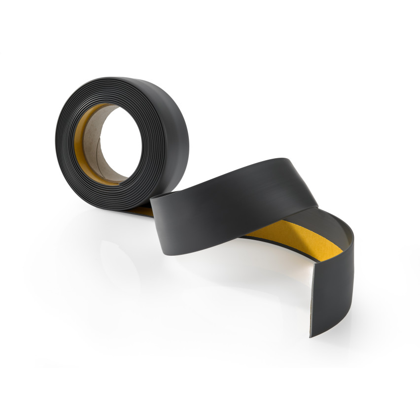 Fâșie de finisare bandă de acoperire autoadezivă bandă de acoperire din PVC plintă de tranziție profil de bord de tranziție bandă plat 5m, grafit