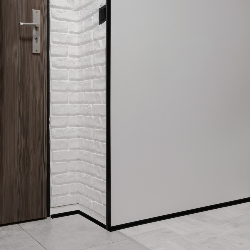 Profil unghiular din PVC, plastic autoadeziv, protecție de margine, cremos