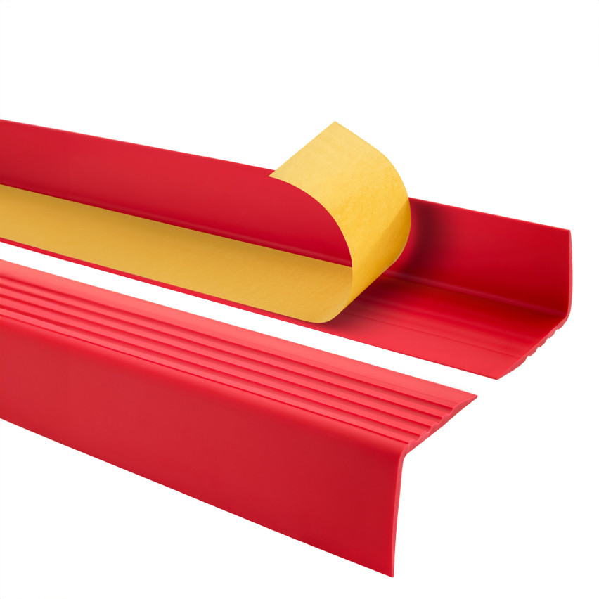 Profil scară de avertizare antiderapant, autoadeziv RGP-O 50x50 mm roșu