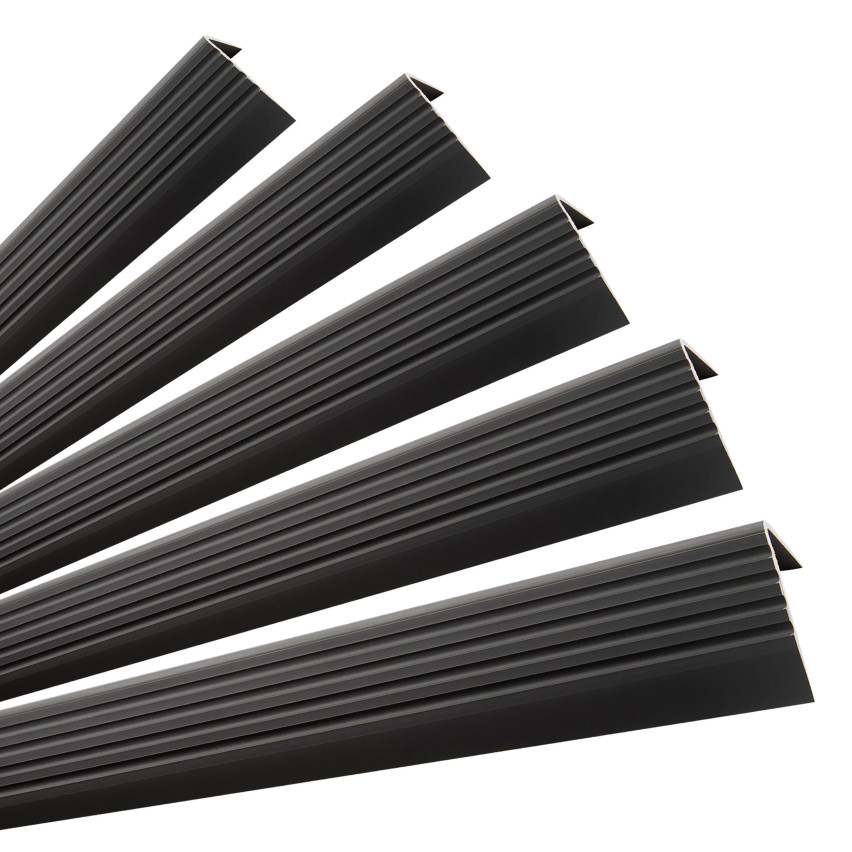 Profil antiderapant pentru scări cu adeziv 50x42mm, 100 cm negru - Set
