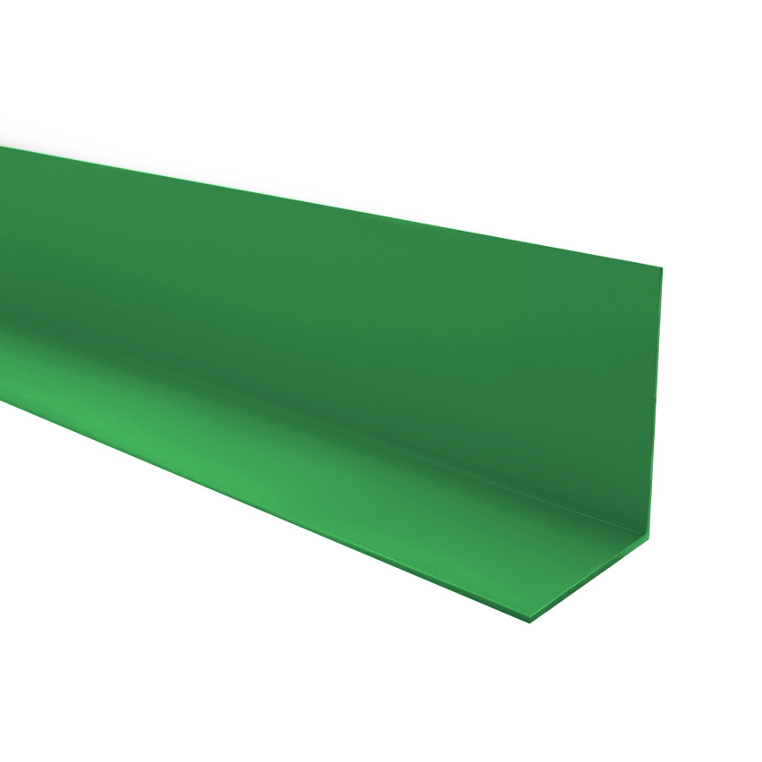 PVC Profil unghiular dur, plastic, protecție margini, verde