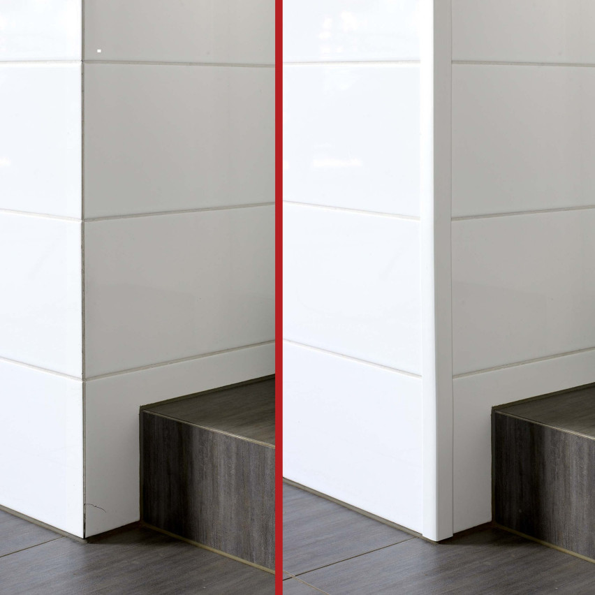 Profil unghiular din PVC, protecție autoadezivă pentru margini, protecție pentru colțuri, bej