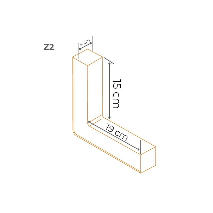 Piesa unghiulară interioară Z2, negru