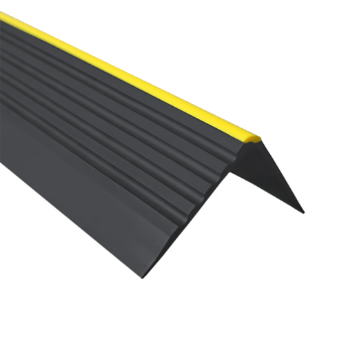 Profil antiderapant pentru scări cu adeziv, profil de avertizare, 55x40mm, negru 